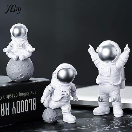 Set of 3 Nordic Astronaut Resin Decorative Sculptures