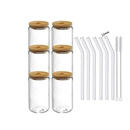 Elegant Can-Shaped Glass Tumbler Set - 4 Premium Cups for Luxurious Beverage Experiences