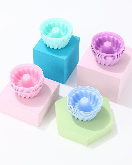 6-Pack Non-Stick Silicone Round Baking Molds for Cupcakes and Muffins