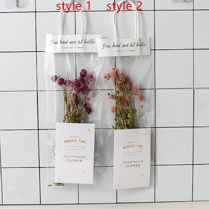 Elegant Dried Floral Arrangement in Trendy Tote Bag