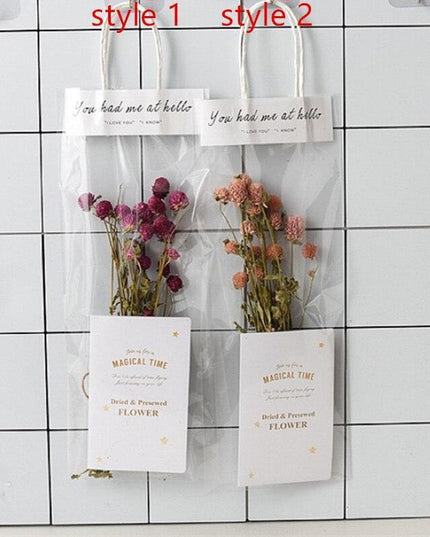 Elegant Dried Floral Arrangement in Trendy Tote Bag