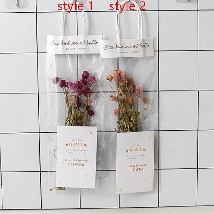 Elegant Petite Preserved Dried Flower Arrangement with Tote Bag
