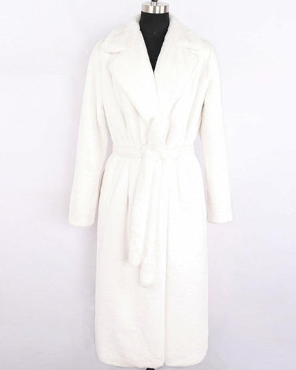 Chic Winter Luxe: Korean-Style Faux Fur Long Coat for Fashion Forward Individuals