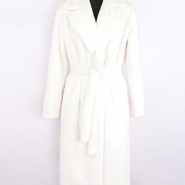 Chic Winter Luxe: Korean-Style Faux Fur Long Coat for Fashion Forward Individuals