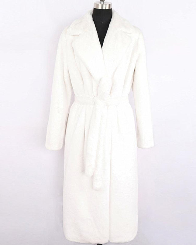 Chic Winter Luxe: Korean-Style Faux Fur Long Coat for Fashion Forward Individuals