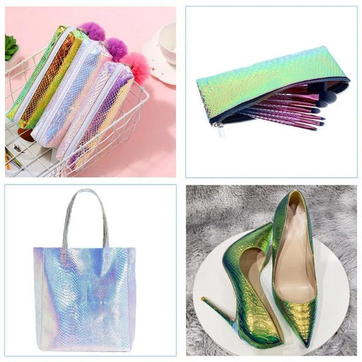 Iridescent Serpent PU Leather - Versatile Creative Fabric