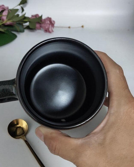 Vintage European Ceramic Coffee Mug Set with Spoon - 700ml for Tea and Hot Beverages