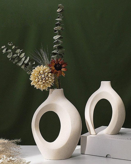 Nordic Elegance Ceramic Vase Duo - Perfect for Modern Home Decor