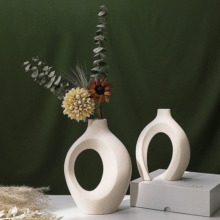 Nordic Matt Ceramic Vases - Duo Set