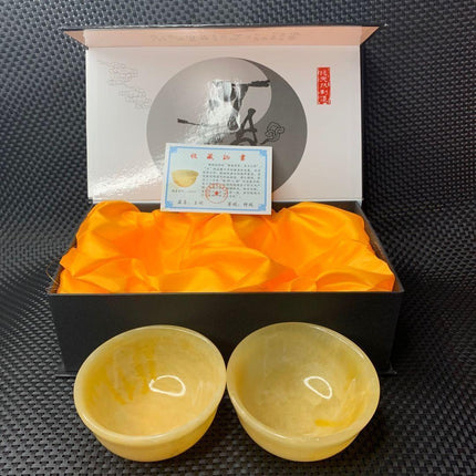 Artisanal Yellow Jade Tea Cups for an Elegant Tea Experience