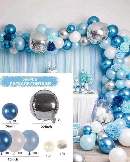 Elegant Blue Macaron Balloon Arch Kit - Transform Your Celebrations with Luxurious Style