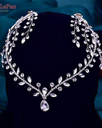 Elegant Silver Water Drop Rhinestone Bridal Headpiece