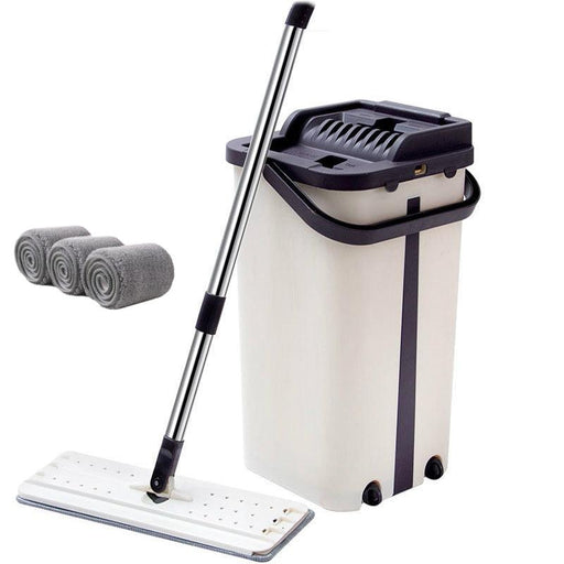 Ultimate Floor Cleaning System: Extendable Squeegee Mop and Bucket Set with Microfiber Pad