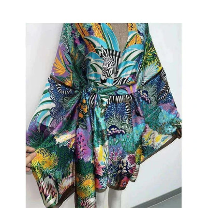 Exotic African-Inspired Kimono Cardigan: Stylish Beach Cover-Up with Cultural Elegance