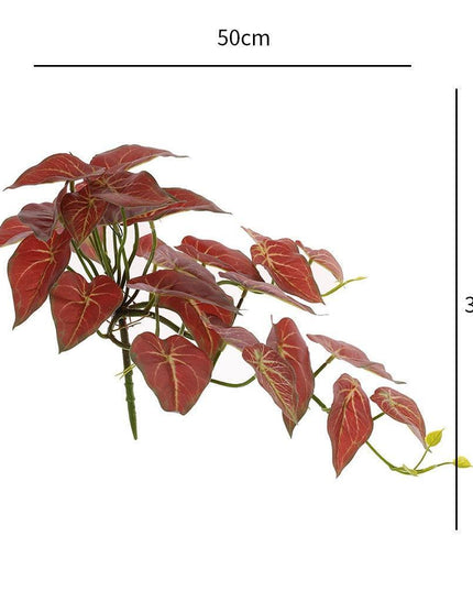 Realistic Green Turtle Leaf Faux Plant for Home and Garden Decoration