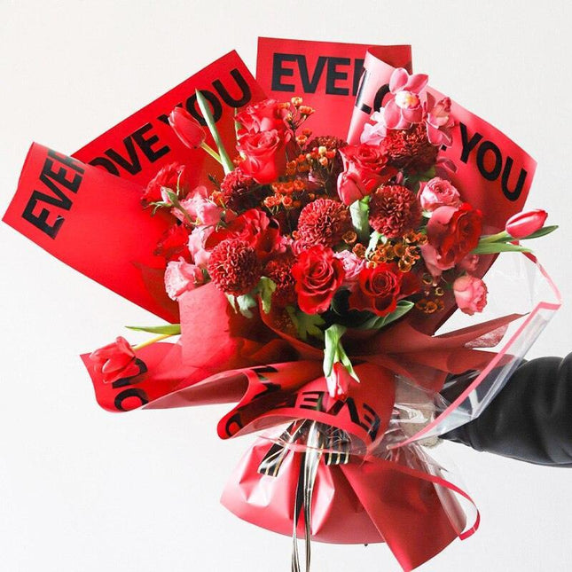 Chic Floral Hot Stamping Gift Wrap Collection - 15 Waterproof Sheets