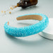 Blue Rhinestone Embellished Turban Headband - Fashion Accessory with Sparkling Crystals