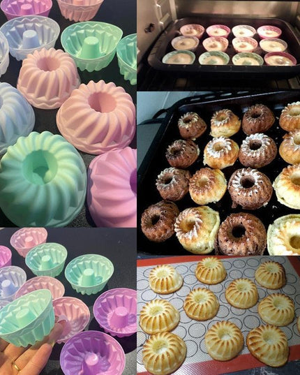 6-Pack Non-Stick Silicone Round Baking Molds for Cupcakes and Muffins