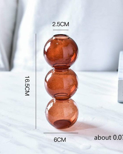 Handcrafted Nordic Bubble Glass Vase: Elegant Floral Display for Modern Homes