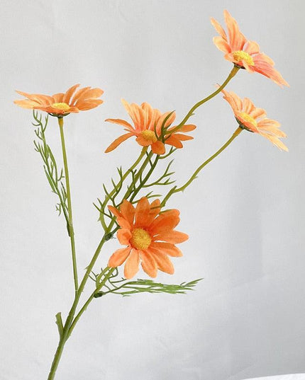 Charming White Daisy Ensemble - 5-Piece Artificial Floral Stem Collection for Elegant Home Accents