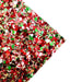 Festive Chunky Glitter Fabric Roll - Red Green Gold - 30x134cm