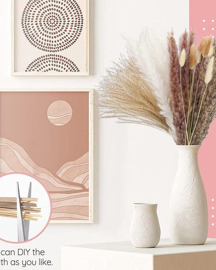 Enchanting Bohemian Bliss: 74-Piece Sun-Kissed Pampas Grass Decor for Stunning Weddings