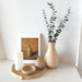 Retro Nordic Wood Vase - Sustainable Minimalist Home Decor Piece
