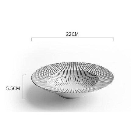 Stylish Black Geometric Dinner Plates - Luxe Dining Essentials for Exquisite Meals