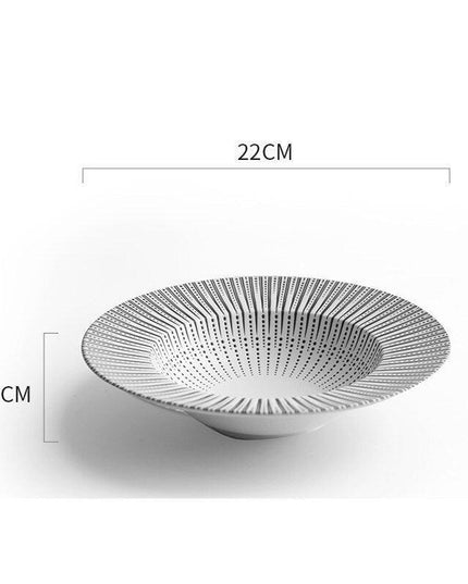 Stylish Black Geometric Dinner Plates - Luxe Dining Essentials for Exquisite Meals