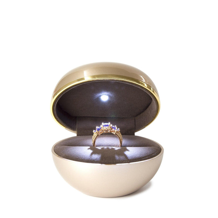 Illuminate your Jewelry Collection with our Elegant Egg-Shaped LED Ring Holder