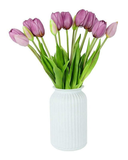 Lifelike Real Touch Tulip Bouquet - Set of 5 Soft Silicone Flowers for Elegant Home and Wedding Decor