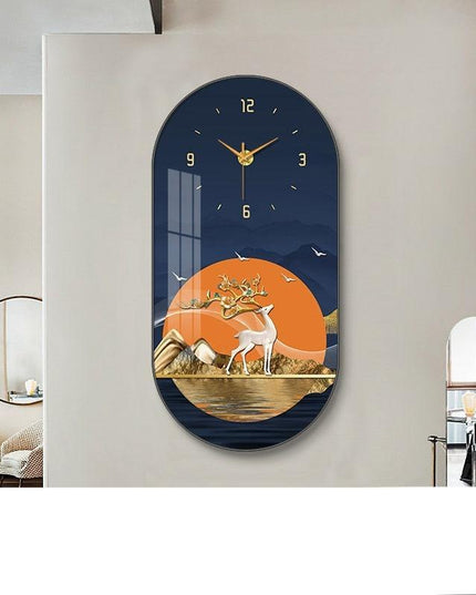 Chic Botanical Elegance - Sophisticated Wall Clock for Home and Dining Spaces