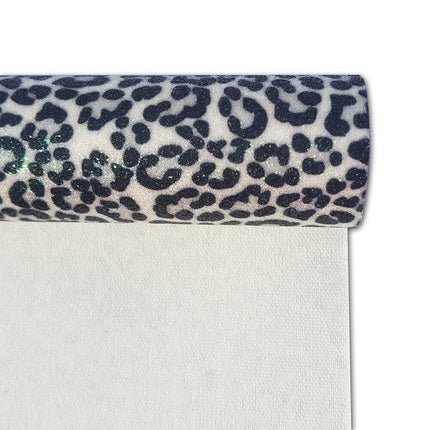 Glittering Leopard Print Faux Leather Crafting Roll: Ignite Your Creative Spirit!