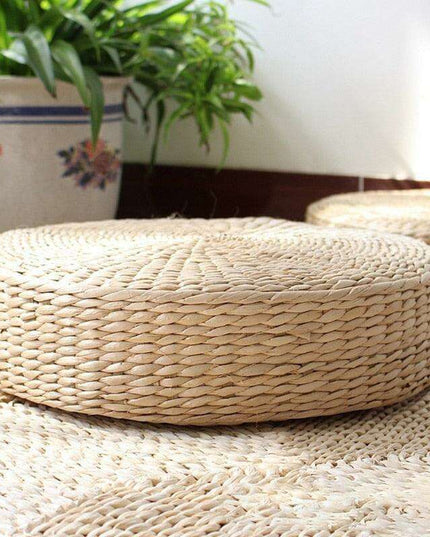 Sustainable Artisan Woven Futon Cushion - Rustic Elegance