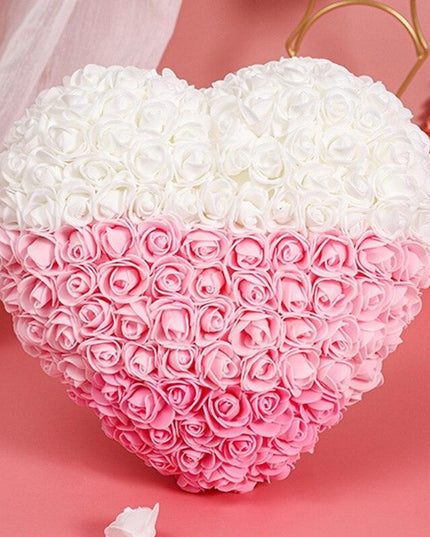 Eternal Romance Rose Heart Arrangement - Handcrafted Floral Decor for Love-filled Spaces