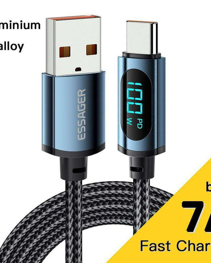 Essager Advanced Smart LED USB C Charging Cable - Rapid 100W Power & High-Speed Data Transfer
