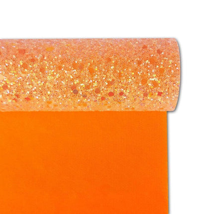 Glittering Orange Faux Leather Roll - Perfect Material for Chic DIY Creations