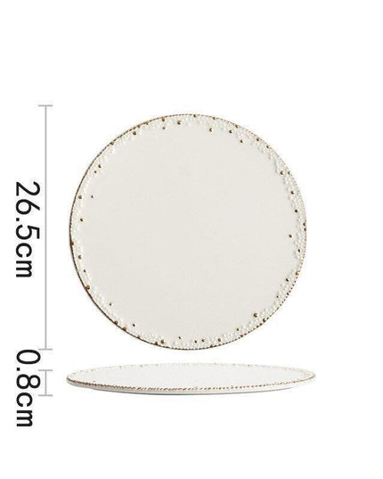 Sophisticated Pearl Point Ceramic Plate Collection for Elegant Dining
