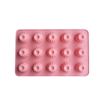 15-Cavity Mini Silicone Bakeware for Cupcakes, Cookies, and Fondant