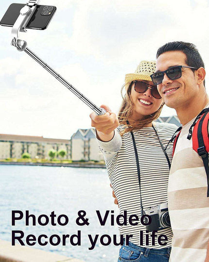 Versatile Wireless Tripod Selfie Stick with Bluetooth Remote, 360° Rotation, and Built-in Fill Light - Compatible with Android & iOS