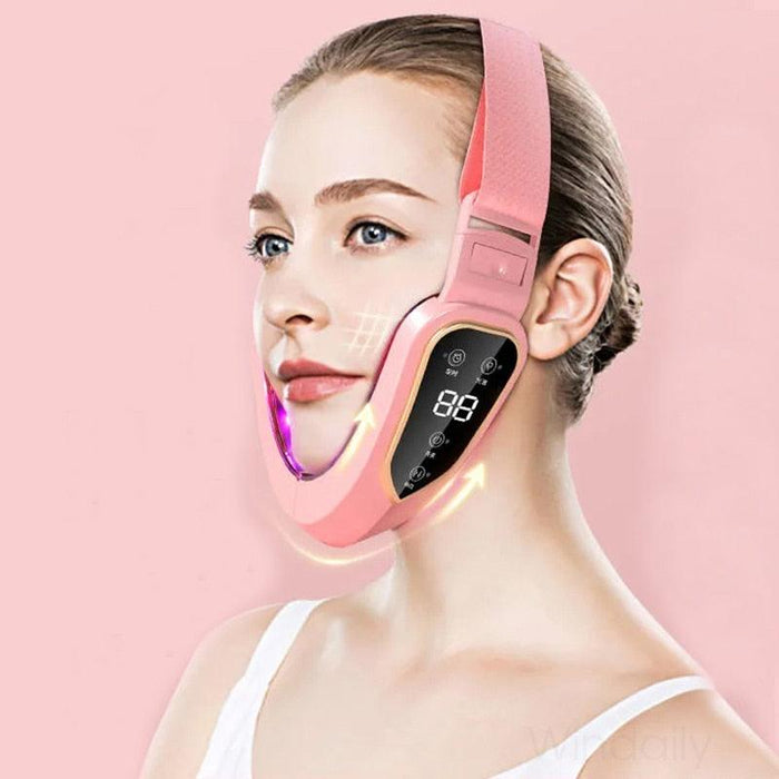 Vibrant V-Face Sculpting Device with LED Light Therapy and Dynamic Massage Technology