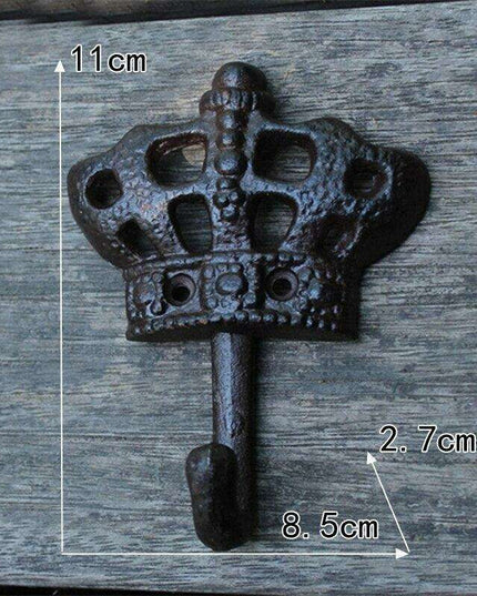 Vintage Royalty Cast Iron Crown Coat Hook - Timeless Home Accent