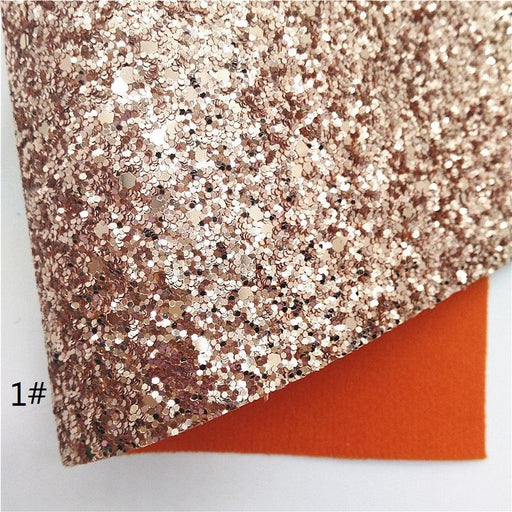 Rose Gold Chunky Glitter Leather Sheet - Elevate Your DIY Crafting