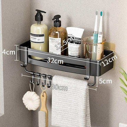 Stylish No-Drill Aluminum Corner Shelf for Easy Installation