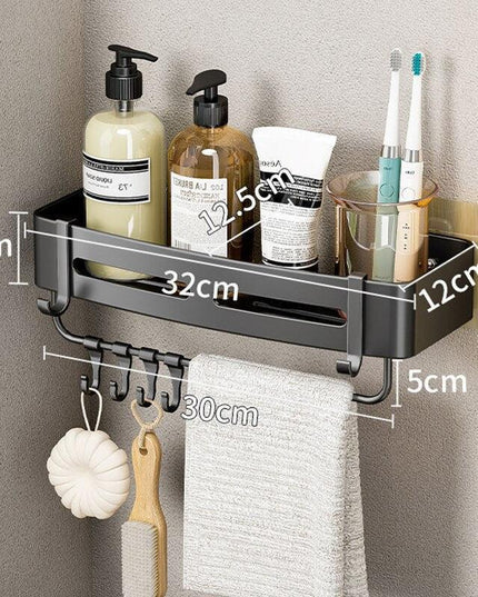 Stylish No-Drill Aluminum Corner Shelf for Easy Installation