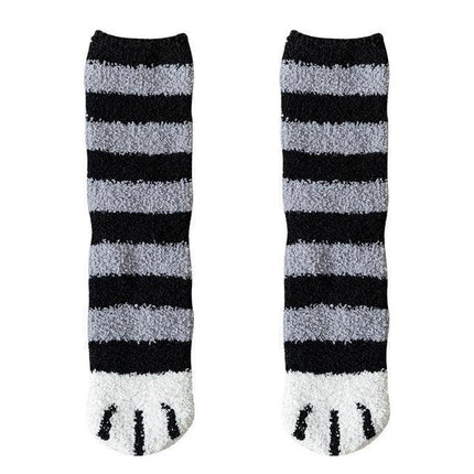 Adorable Furry Paws Women's Fleece Socks - Snuggly and Charming for Cozy Feet