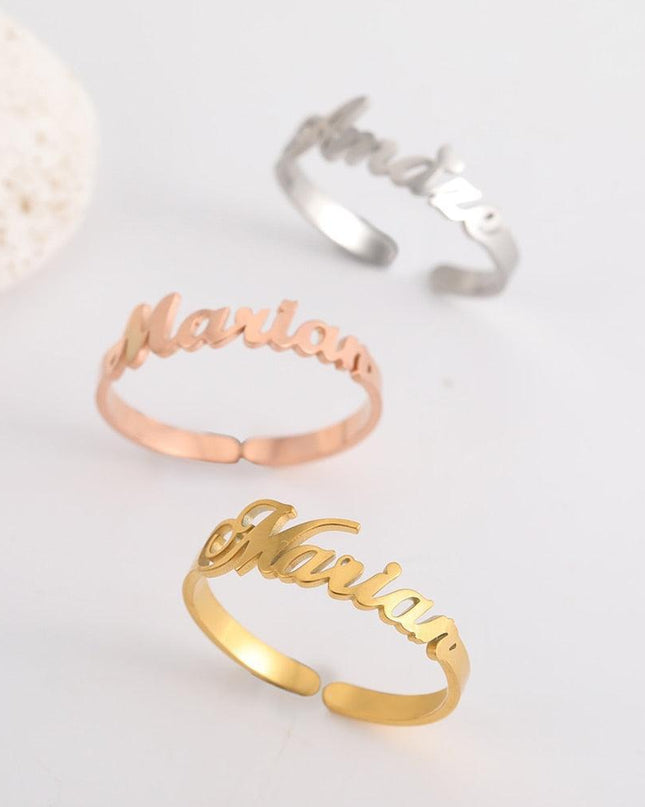 Engraved Stainless Steel Couples' Name Rings - Celebrate Your Unique Bond