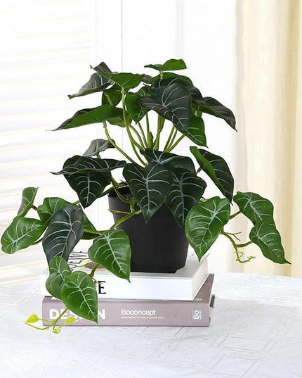 Realistic Green Turtle Leaf Faux Plant for Home and Garden Decoration