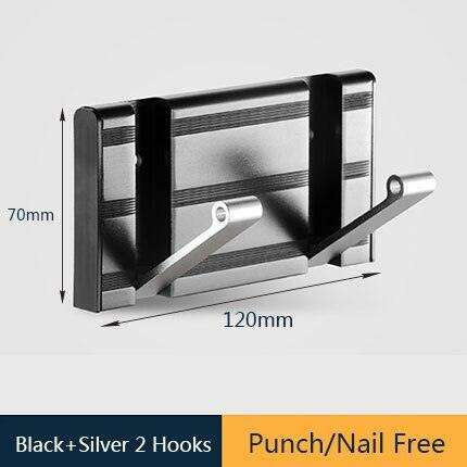 Modern Electroplated Aluminum Wall Hook Set - Elegant Storage Solution