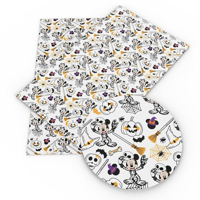 Mickey Mouse Halloween Synthetic Leather Sheets - Spooky Crafters' Dream